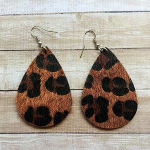 Tear Drop Animal Print Earrings